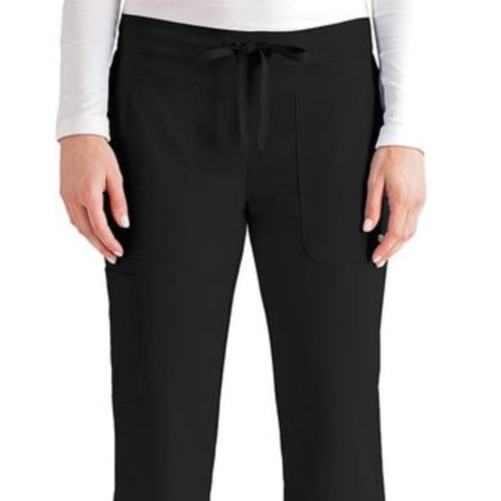 Signature by Grey's Anatomy Women's Drawstring Waist Scrub Pant in Black